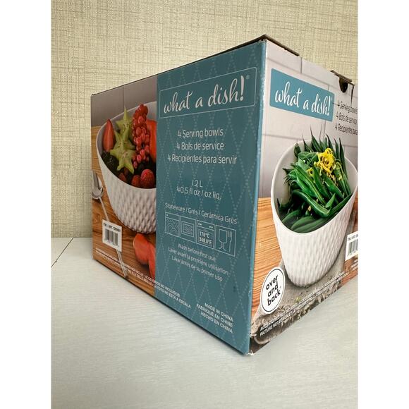 Over and Back 4-Piece ‘What a Dish’ Porcelain Serving Bowls Set - Picture 3 of 4